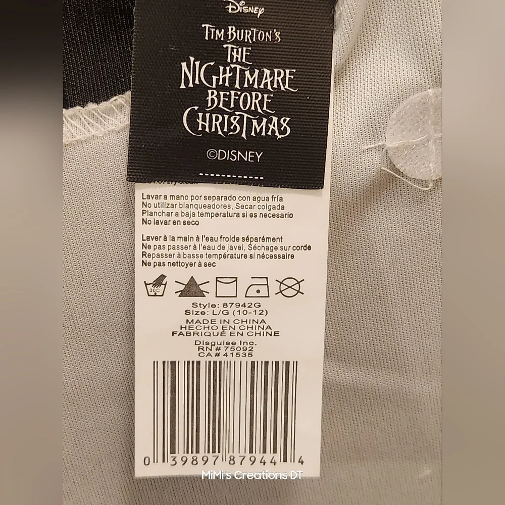 The Nightmare Before Christmas Jack Skelington Costume NWOT Costume Only No Mask
